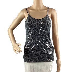 Express Sequin Tank Top Size XS Gray